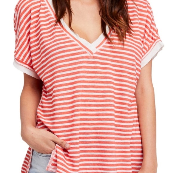 FREE PEOPLE Take Me Stripe Tee Size Medium - Picture 8 of 8
